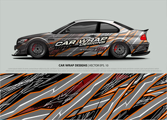 car wrap design. simple lines with abstract background vector