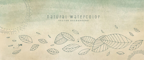 Wall Mural - natural watercolor vector background for graphic and web design, business presentation, marketing. h