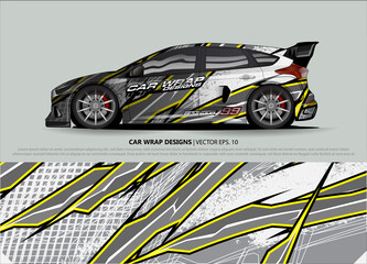 car wrap design. simple lines with abstract background vector