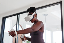 Black Woman In VR Glasses