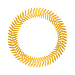 Poster - golden leaves round wreath