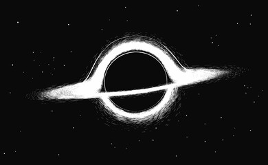 Wall Mural - illustration of black hole in deep space