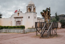 The Gallows In Front Of Church. Film Set In Mexico.
