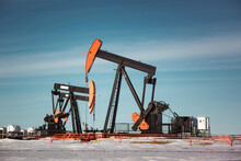 Oil Pump Jacks On The Prairies.