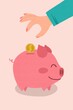 © Gemma can fly/Stocksy - Person saving money in Piggy bank illustration