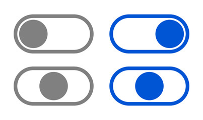 Poster - On Off Switch Button Slider Toggle Icon Set. Vector Image.