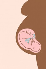 Black Woman Pregnant Illustration