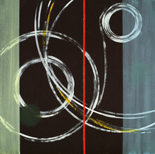 An Abstract Painting With Concentric Circles.