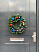 X-mas Wreath On Door