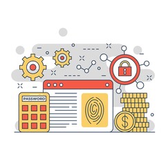 Wall Mural - business security conceptual website illustration design 1