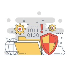 Wall Mural - business security conceptual website illustration design 4
