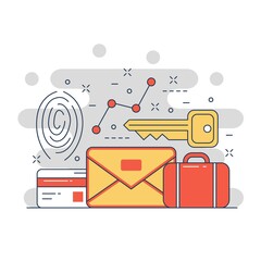 Wall Mural - business security conceptual website illustration design 2