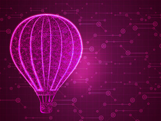 Poster - 2d illustration Abstract futuristic electronic circuit technology background
