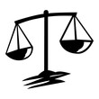 Scales of justice symbol. Legal system. Law vector design.
