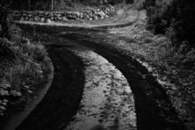 A Track In Black And White.