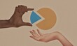 © Valeriya Simantovskaya/Stocksy - Hands holding a pie chart illustration