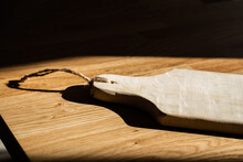 Closeup Of Handmade Wooden Cutting Boards 