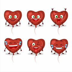 Poster - Cartoon character of red love balloon with smile expression