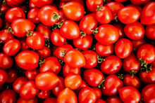 Close Up Of Cherry Tomatoes On The Market