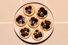Violet Topped Shortbread Cookies