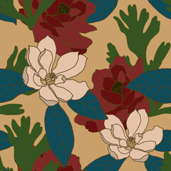 Beautiful seamless floral pattern background.
