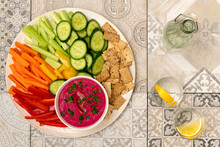 Healthy Food : Colorful Hummus Bowls