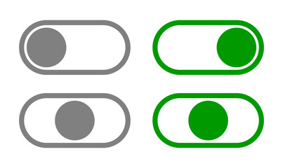Poster - On Off Switch Button Slider Toggle Icon Set. Vector Image.