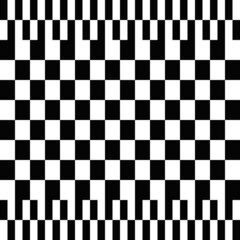 Poster - Cquares and rectangles wallpaper or pattern. Vector black and white decor chess pattern.