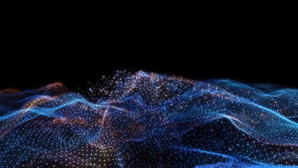 Poster - Abstract particle waves with depth of field effect