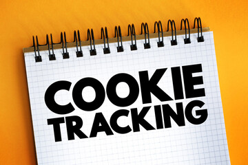 Poster - Cookie Tracking text on notepad, concept background