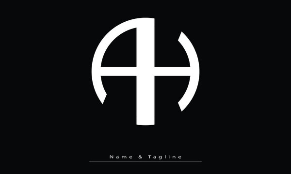 Alphabet letters Initials Monogram logo  AH, HA