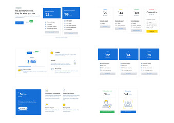 Wall Mural - Pricing Table Web UI Editable Blocks Layout