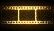 film reel strip made with golden sparkles