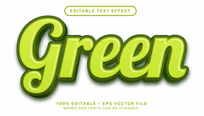 Poster - Editable text effect - 3d green style concept