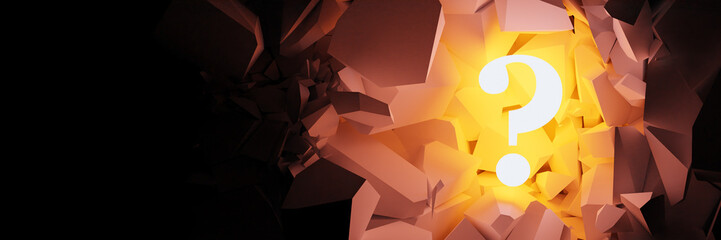 Fototapete - Question mark concept, 3d rendering illustration