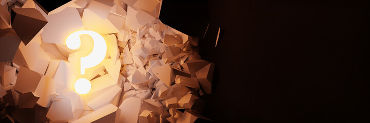 Fototapete - Question mark concept, 3d rendering illustration