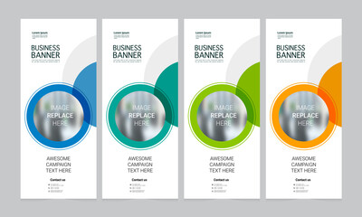 Wall Mural - Roll up banner vector template