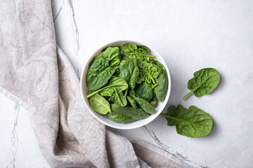 Wall Mural - Fresh spinach leaves as ingredient for helthy food