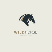 Horse Head Profile Stylized Symbol, Logo Or Emblem Template