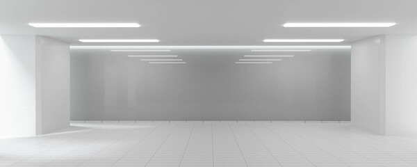 Poster - empty white production hall laboratory science lab technology office 3d render illustratio