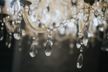 Sticker - A closeup of a crystal chandelier