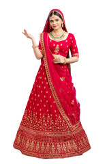 Sticker - Beautiful Indian young Hindu Bride in studio shot	