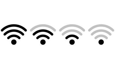 Wall Mural - Wi-Fi set icons for web design. Level Wi-Fi signal. Internet connection signal. 