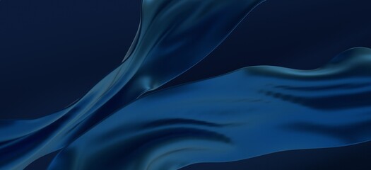 Sticker - abstract blue and navy blue wave background, 3d rendering wavy wallpaper