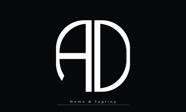 Alphabet letters Initials Monogram logo  AD, DA