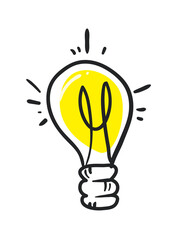 Sticker - yellow idea bulb