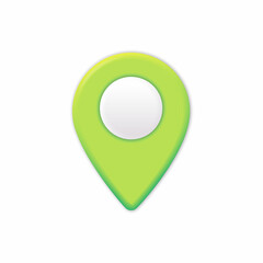 Poster - Green Map location pointer 3d pin. Navigation icon for web, banner, logo or badge. Illustration