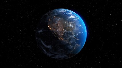 Wall Mural - Planet earth with realistic geography surface and orbital 3D cloud atmosphere . Outer space view of world globe sphere of continents . 3D rendering graphic . Elements of this image furnished by NASA .