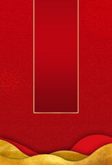 Wall Mural - Oriental red and gold background. Suitable for Lunar New Year, celebrating event design.