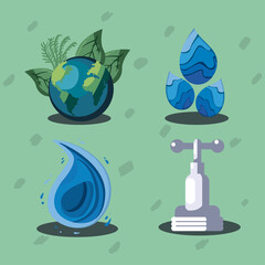 Sticker - four water day icons